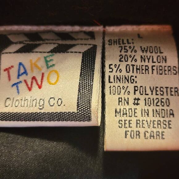 VINTAGE TAKE TWO Red Wool Ugly Christmas Button Front Jacket Women's Size Large - Picture 4 of 11